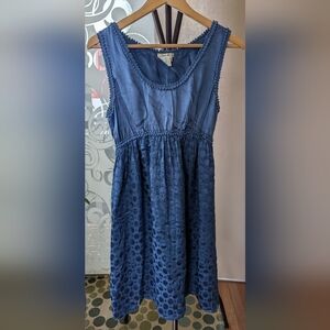Sophie Max sleeveless blue silk blend dress - Size L